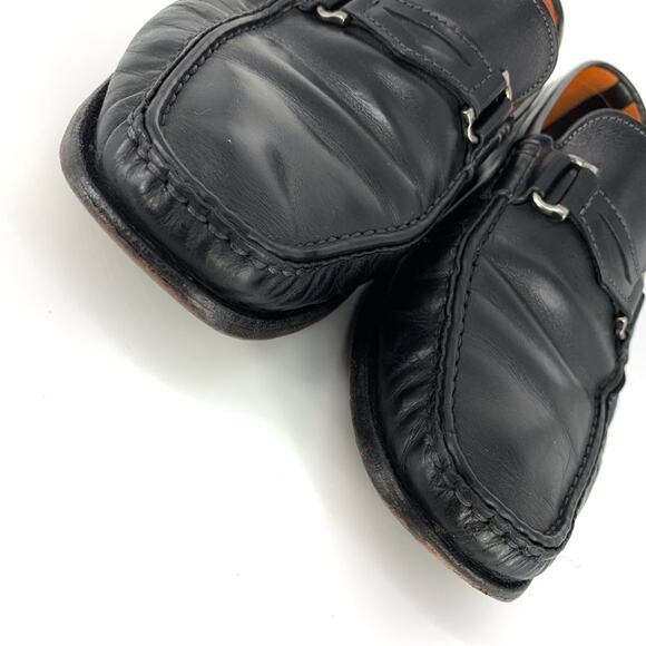 SANTONI Horse Bit Loafer Moccasin Black Leather 9 D main image 5